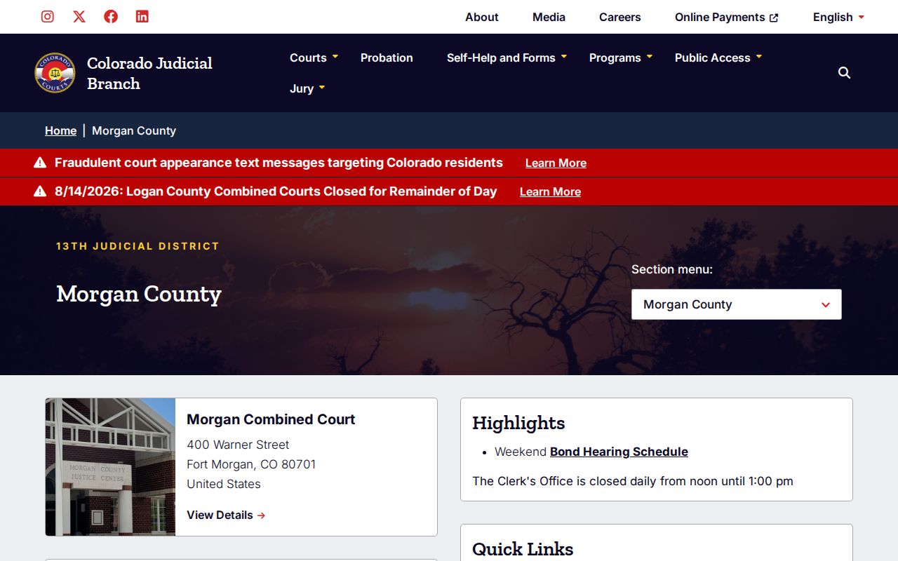 Morgan County court booking charge and disposition record source