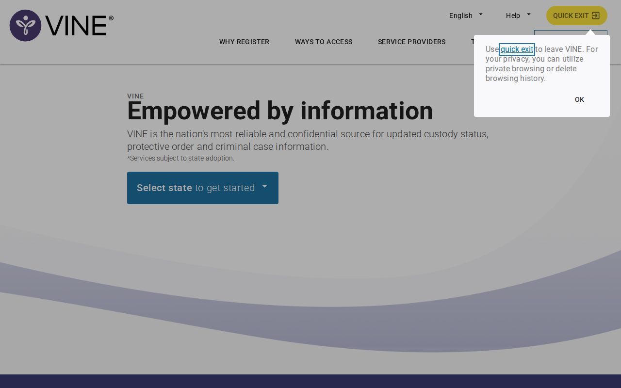 VINELink Morgan County custody record search interface